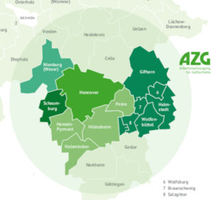 Karte Projektgebiet AZG